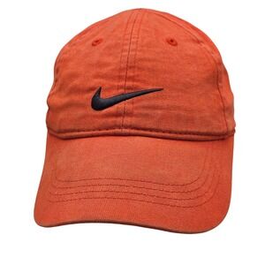 Nike Youth Heritage 86 Adjustable Hat Orange Embroidered Swoosh 4-7